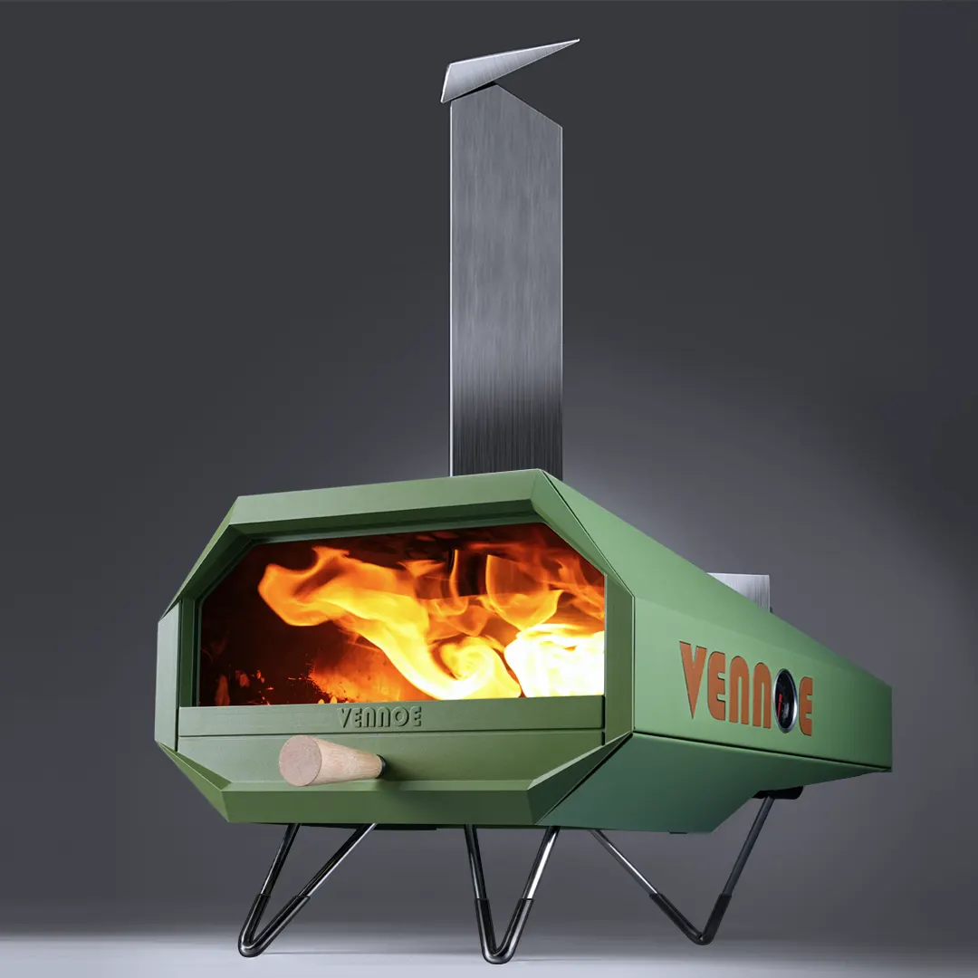 VENNOE T01 Outdoor Pizza Oven – 900°F Wood-Fired & Gas Burner