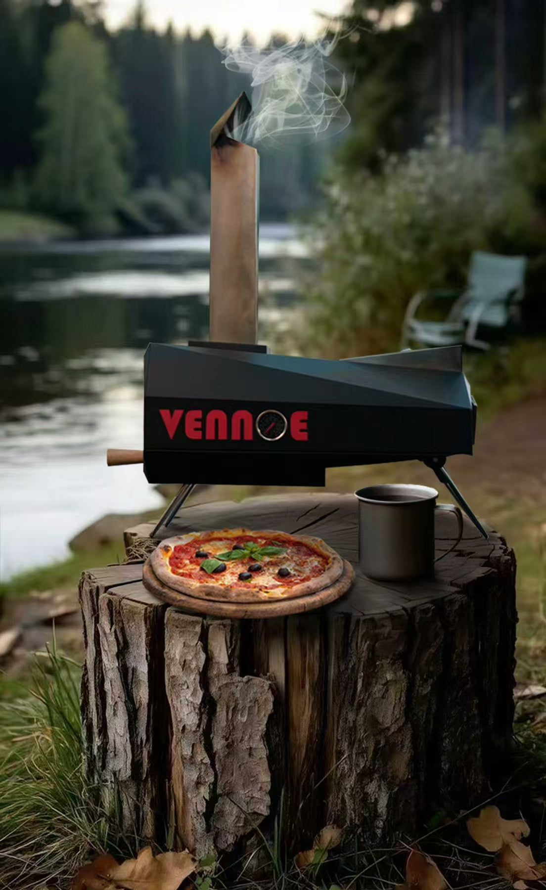 VENNOE T01 Outdoor Pizza Oven – 900°F Wood-Fired & Gas Burner